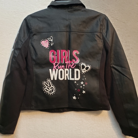 Justice Girl Faux Leather Jacket - Picture 2 of 5